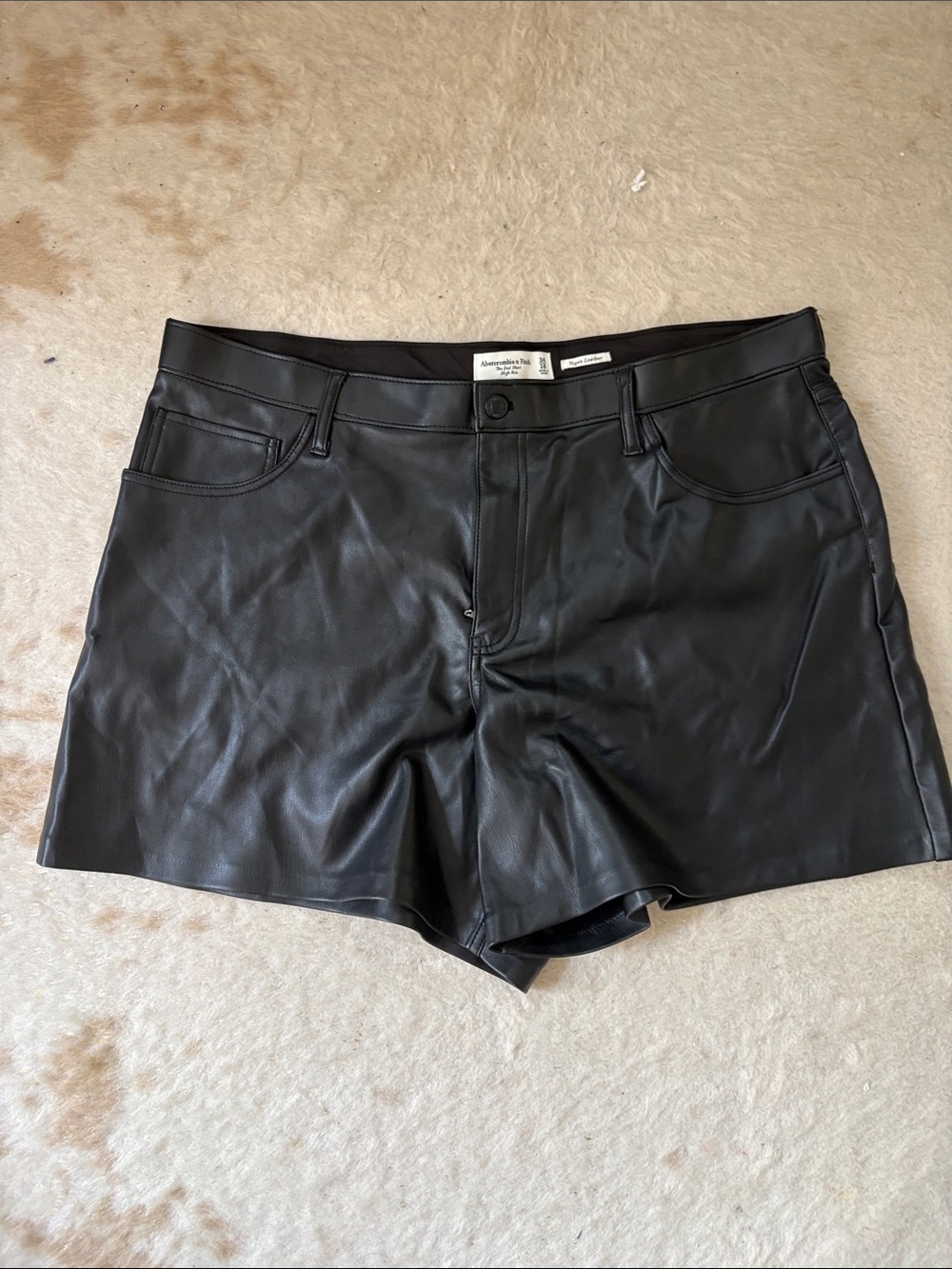 Abercrombie & Fitch Black Faux Leather Women’s Shorts